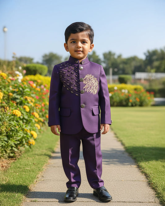 Heritage Purple Royal Bandhgala