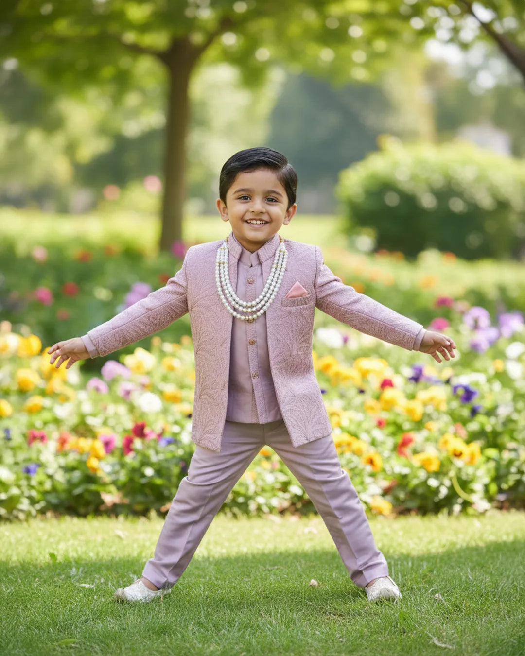 Blush Royale Pearl Bandhgala