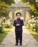Midnight Plum Royal Bandhgala Set