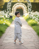 Silver Nawab Sherwani Set