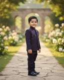 Midnight Plum Royal Bandhgala Set