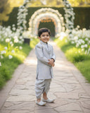 Silver Nawab Sherwani Set